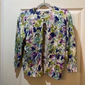 J Crew Clare Cardigan in spring colors. Size Large